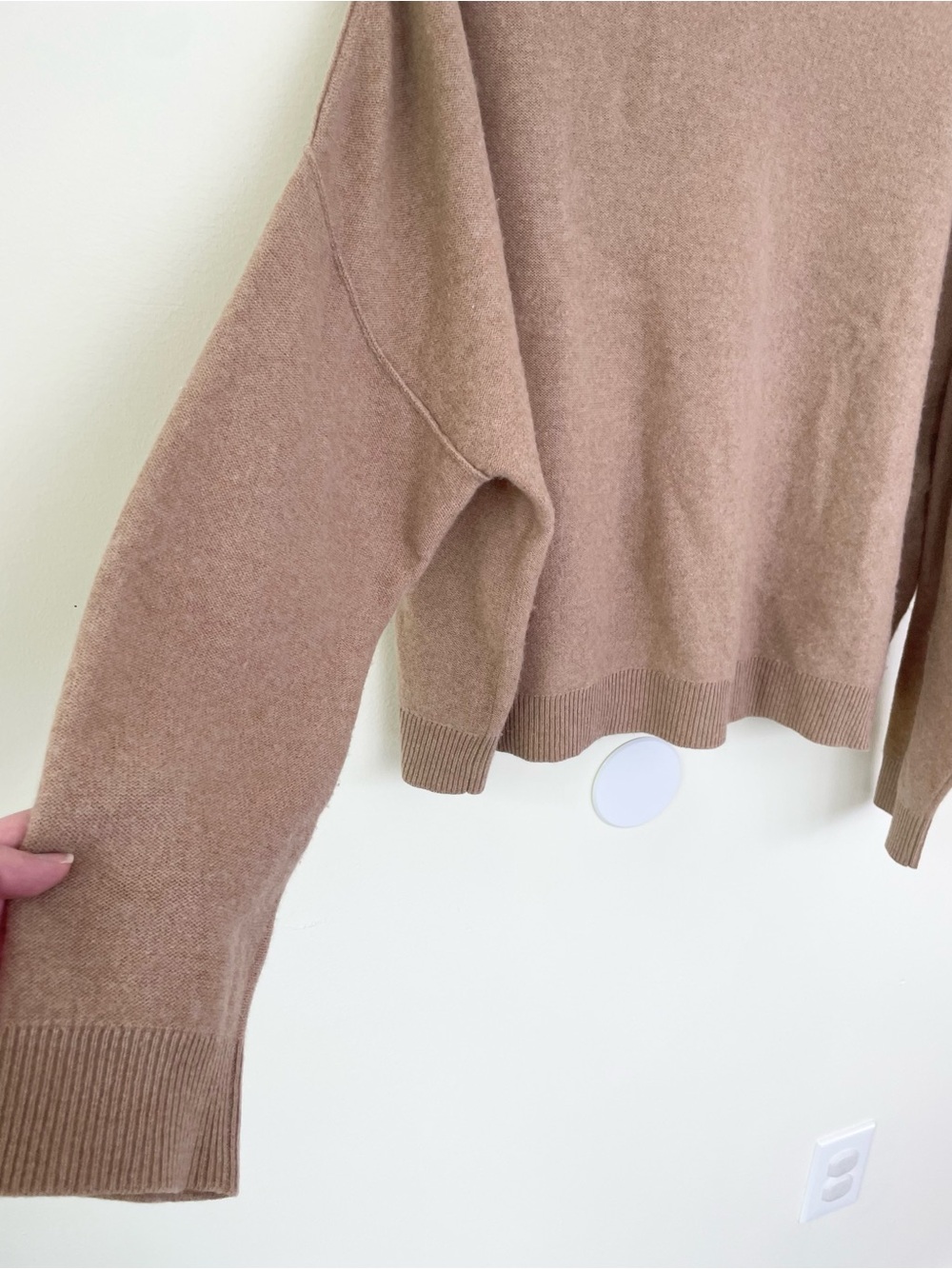 Anthropologie PILCRO Alani 100% Cashmere Mock Neck Sweater L Large Camel Tan - Picture 5 of 10